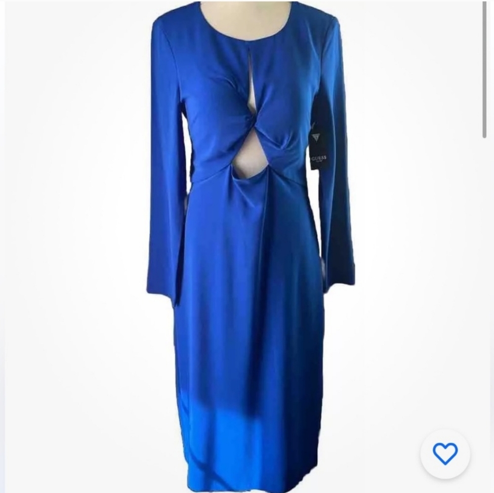 NWT Guess Royal Blue Dress w Cutout Front Sz 4 $138